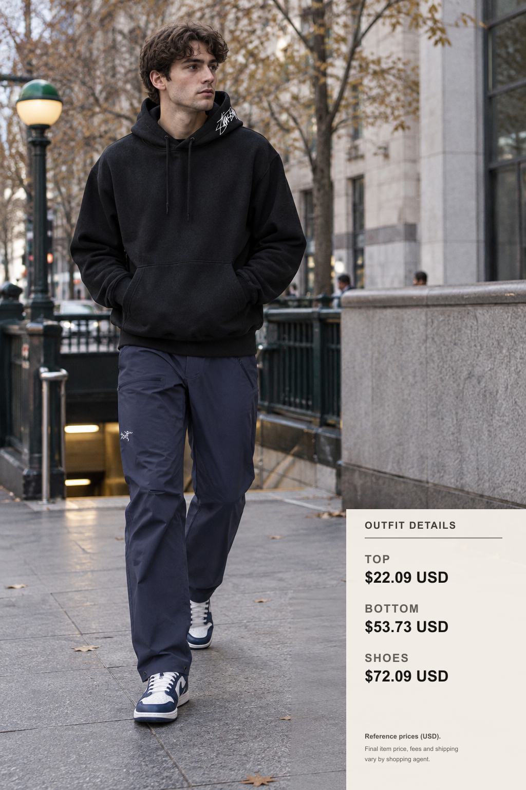 Stussy Hoodie Fall Commute Layering outfit 1 full-body street style for fashionreps