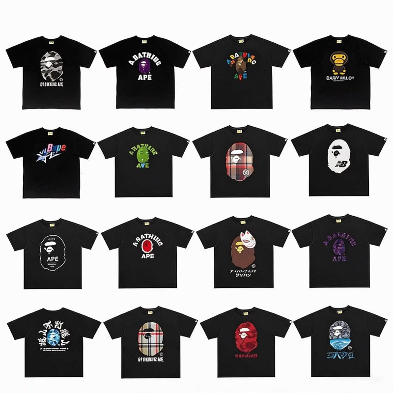 Bape Classic Monkey Print T-Shirt Collection Review: One 289 g Shirt Against 80 Listed Colourways